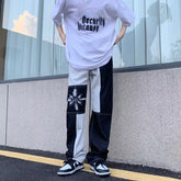 Threebooy Y2K Fashion Flower Embroidery Baggy Stacked New Jeans Kpop Pants For Men Clothing Luxury Long Trousers